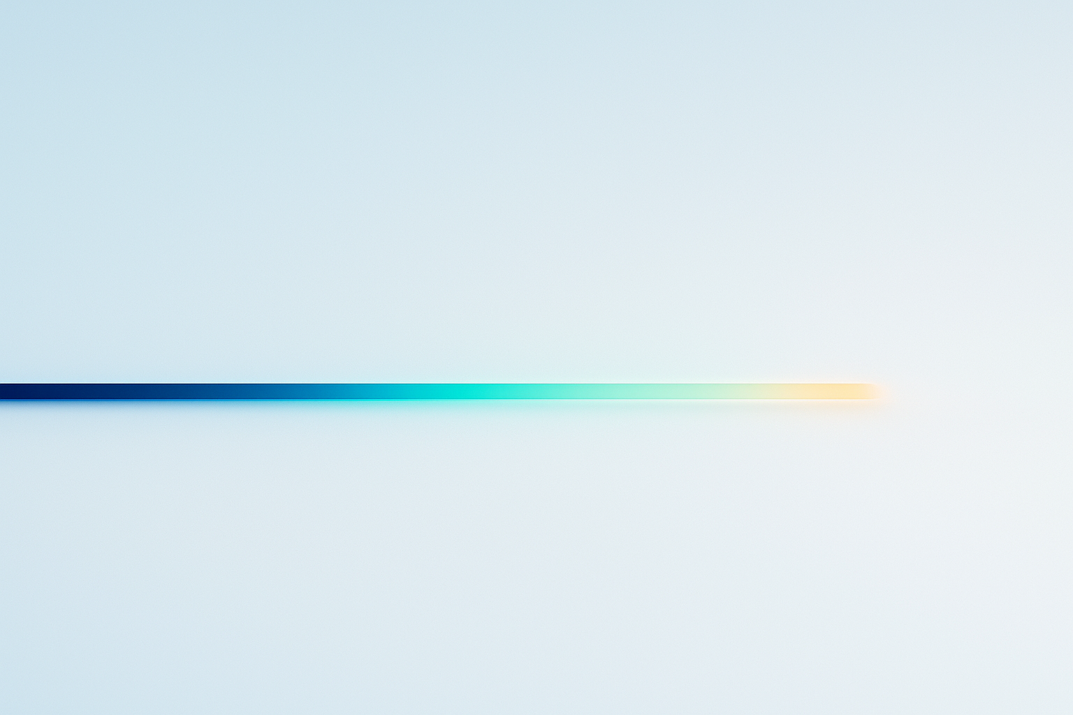 Linea segmentata luminosa orizzontale in navy, ciano, verde menta e ambra su sfondo chiaro